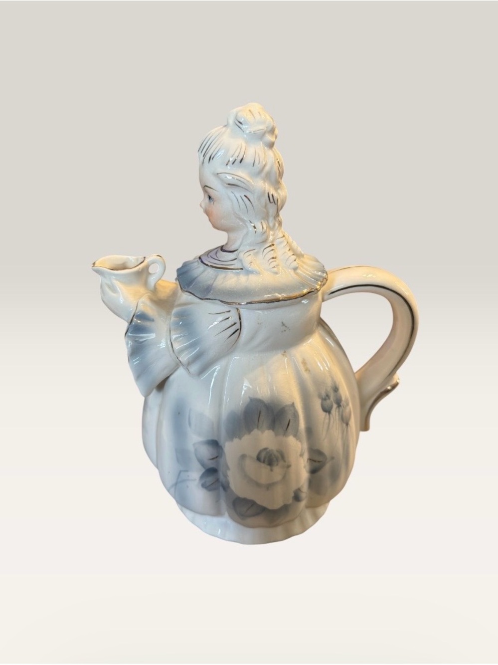 Vintage Lipper & Mann Musical Lady Figural Porcelain Teapot Japan